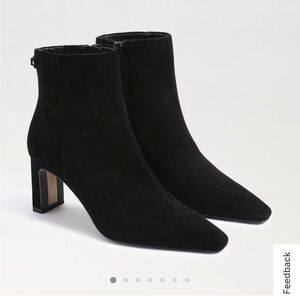 Sam Edelman Saige Ankle Bootie in Black Suede. Size 7.5